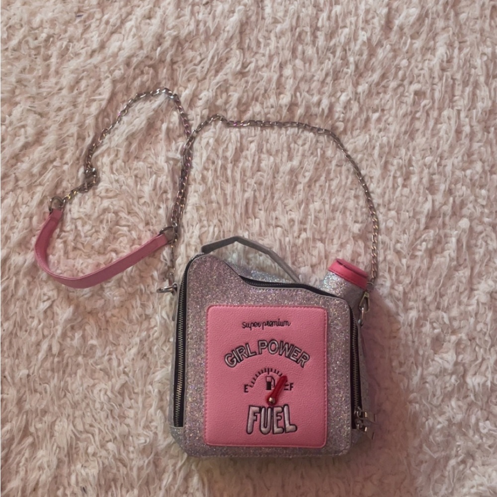 Girl Power Pink and Silver Crossbody Bag